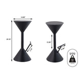 Chronos 29.75" Modern Industrial Iron Hourglass Backless Bar Stool with Foot Rest - JONATHAN Y