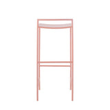 Svelte 30" Coastal Contemporary Iron Saddle-Seat Low-Back Bar Stool with Foot Rest