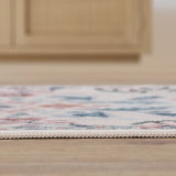 Primrose Art Nouveau Floral Border Machine-washable Area Rug