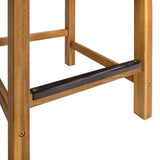Armand 30" Modern Coastal Backless Acacia Wood Outdoor Bar Stool with Woven Rope Seat