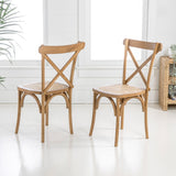Cassis Traditional X-Back Wood Rattan Dining Chair - JONATHAN Y