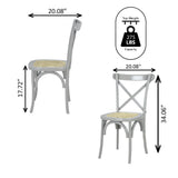 Cassis Traditional X-Back Wood Rattan Dining Chair - JONATHAN Y