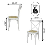 Cassis Traditional X-Back Wood Rattan Dining Chair - JONATHAN Y