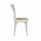 Cassis Traditional X-Back Wood Rattan Dining Chair - JONATHAN Y