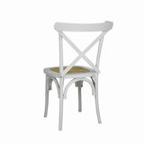 Cassis Traditional X-Back Wood Rattan Dining Chair - JONATHAN Y