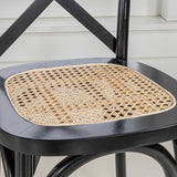 Cassis Traditional X-Back Wood Rattan Dining Chair - JONATHAN Y