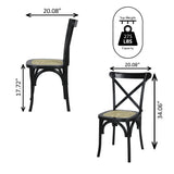 Cassis Traditional X-Back Wood Rattan Dining Chair - JONATHAN Y