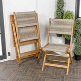 Javea Modern Coastal 3-Piece Acacia Wood Outdoor Folding Bistro Set - JONATHAN Y