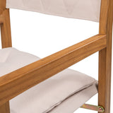 Waldo Classic Mid-Century Outdoor Acacia Wood Foldable Diamond-Quilted Back Director Chair with Cushion Set 2