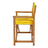 Waldo Classic Mid-Century Outdoor Acacia Wood Foldable Diamond-Quilted Back Director Chair with Cushion Set 2