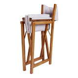 Waldo Classic Mid-Century Outdoor Acacia Wood Foldable Diamond-Quilted Back Director Chair with Cushion Set 2
