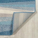 Prism Geometric Striped Area Rug Blue/Cream/Gray / Runner / 2' X 7'10" – BACK