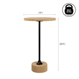 Calix 23.5" Contemporary Minimalist Metal/Cork Round End Table - JONATHAN Y