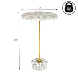 Calix 23.5" Contemporary Minimalist Metal/Resin Round End Table
