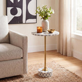 Calix 23.5" Contemporary Minimalist Metal/Resin Round End Table