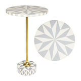 Calix 23.5" Contemporary Minimalist Metal/Resin Round End Table