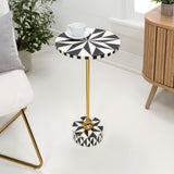 Calix 23.5" Contemporary Minimalist Metal/Resin Round End Table