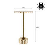 Calix 23.5" Contemporary Minimalist Metal/Resin Round End Table