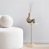 Calix 23.5" Contemporary Minimalist Metal/Resin Round End Table
