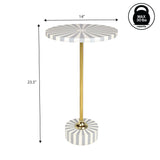 Calix 23.5" Contemporary Minimalist Metal/Resin Round End Table