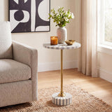 Calix 23.5" Contemporary Minimalist Metal/Resin Round End Table