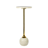 Evelyn 26" Modern Glam Metal/Resin Mosaic Pedestal Drink Table