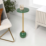 Evelyn 26" Modern Glam Metal/Resin Mosaic Pedestal Drink Table