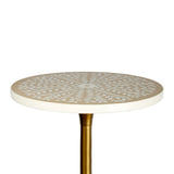 Nysha 25" Modern Bohemian Metal/Resin Inlay Top End Table