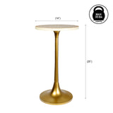 Nysha 25" Modern Bohemian Metal/Resin Inlay Top End Table