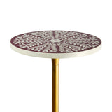 Nysha 25" Modern Bohemian Metal/Resin Inlay Top End Table