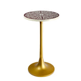 Nysha 25" Modern Bohemian Metal/Resin Inlay Top End Table