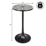 Nysha 25" Modern Bohemian Metal/Resin Inlay Top End Table