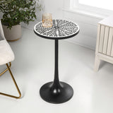 Nysha 25" Modern Bohemian Metal/Resin Inlay Top End Table