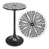 Nysha 25" Modern Bohemian Metal/Resin Inlay Top End Table