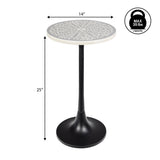 Nysha 25" Modern Bohemian Metal/Resin Inlay Top End Table