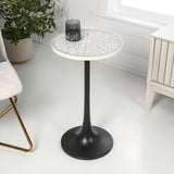 Nysha 25" Modern Bohemian Metal/Resin Inlay Top End Table