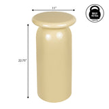 Miles 22.75" Mid-Century Modern Metal Sleek Cylinder Drink Table