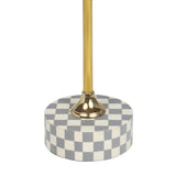 Calix 24" Art Deco Metal/Resin Checkerboard Round Drink Table