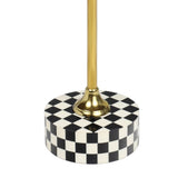 Calix 24" Art Deco Metal/Resin Checkerboard Round Drink Table