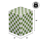 Callista 18" Modern Bohemian Ceramic Tiled Rectangle End Table