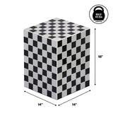 Callista 18" Modern Bohemian Ceramic Tiled Rectangle End Table