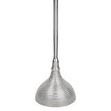 Ava 23.75" Art Deco Contemporary Metal Pedestal Drink Table and Decorative End Table with White Marble Round Top and Hammered Base