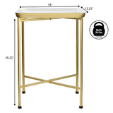 Sterling 26.25" Industrial Classic Metal Foldable Rectangular End Table and Side Table with Removable Tray Top