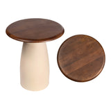 Otto 18" Modern Rustic Round Wood/Metal Accent Table