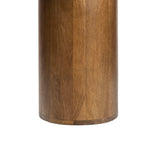Milos 18" Rustic Minimalist Square Marble/Wood Accent Table