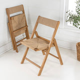 Kiawah Coastal Modern Wood Woven Seagrass Folding Chair Set 2
