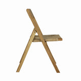 Kiawah Coastal Modern Wood Woven Seagrass Folding Chair Set 2