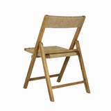 Kiawah Coastal Modern Wood Woven Seagrass Folding Chair Set 2