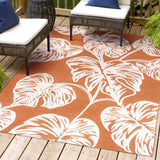 Tobago High-low Two-tone Monstera Leaf Indoor/Outdoor Area Rug