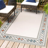 Sebastian High-low Modern Diamond Border Indoor/Outdoor Area Rug